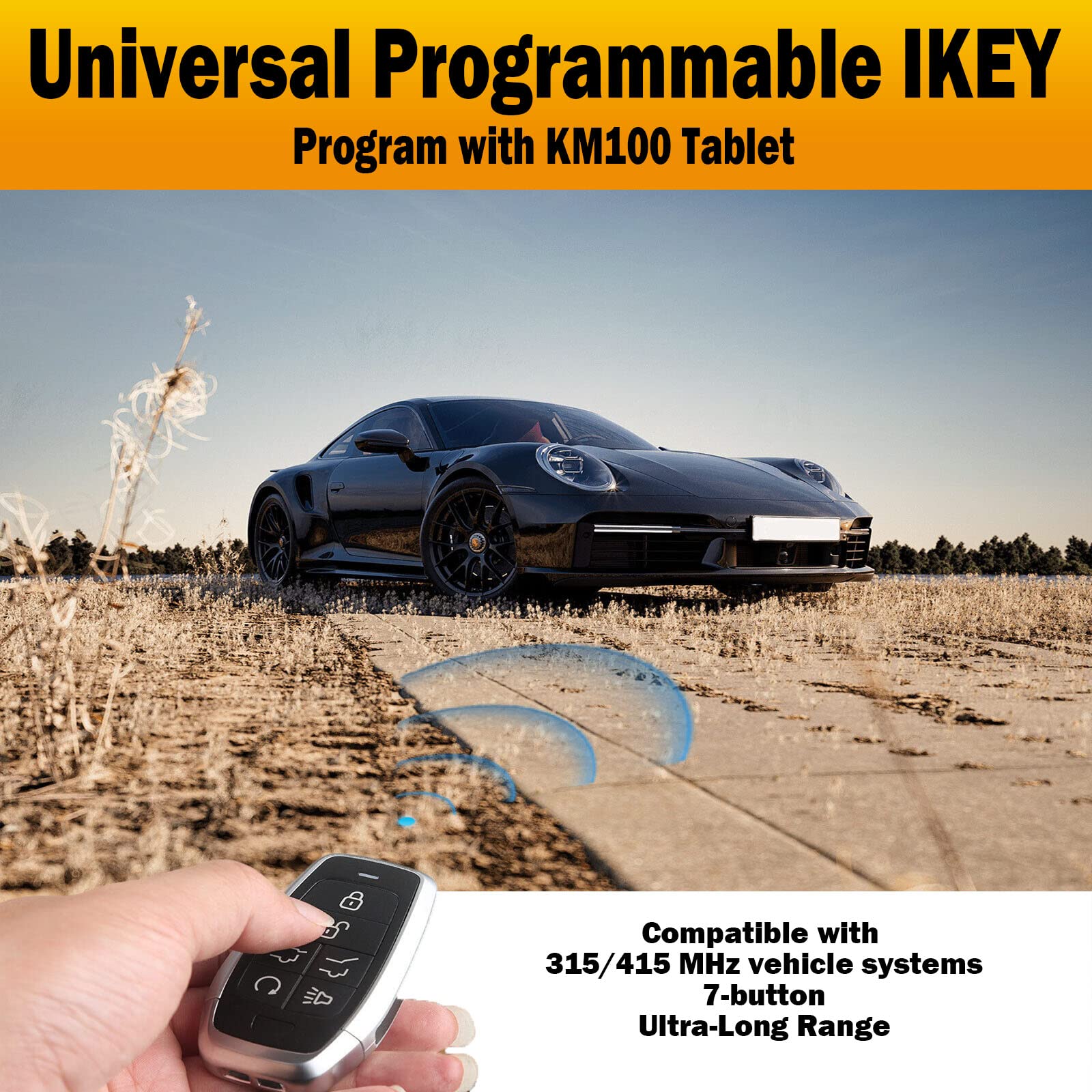 Autel IKEYAT7TPRS Programmable Smart Key Fob 2024 - Universal 7-Button Car Key Replacement for 700+ Vehicles | Long Range, OE-Quality | Compatible with Autel KM100/IM508/IM608 | Perfect for Key Duplication, Vehicle Access & Remote Start