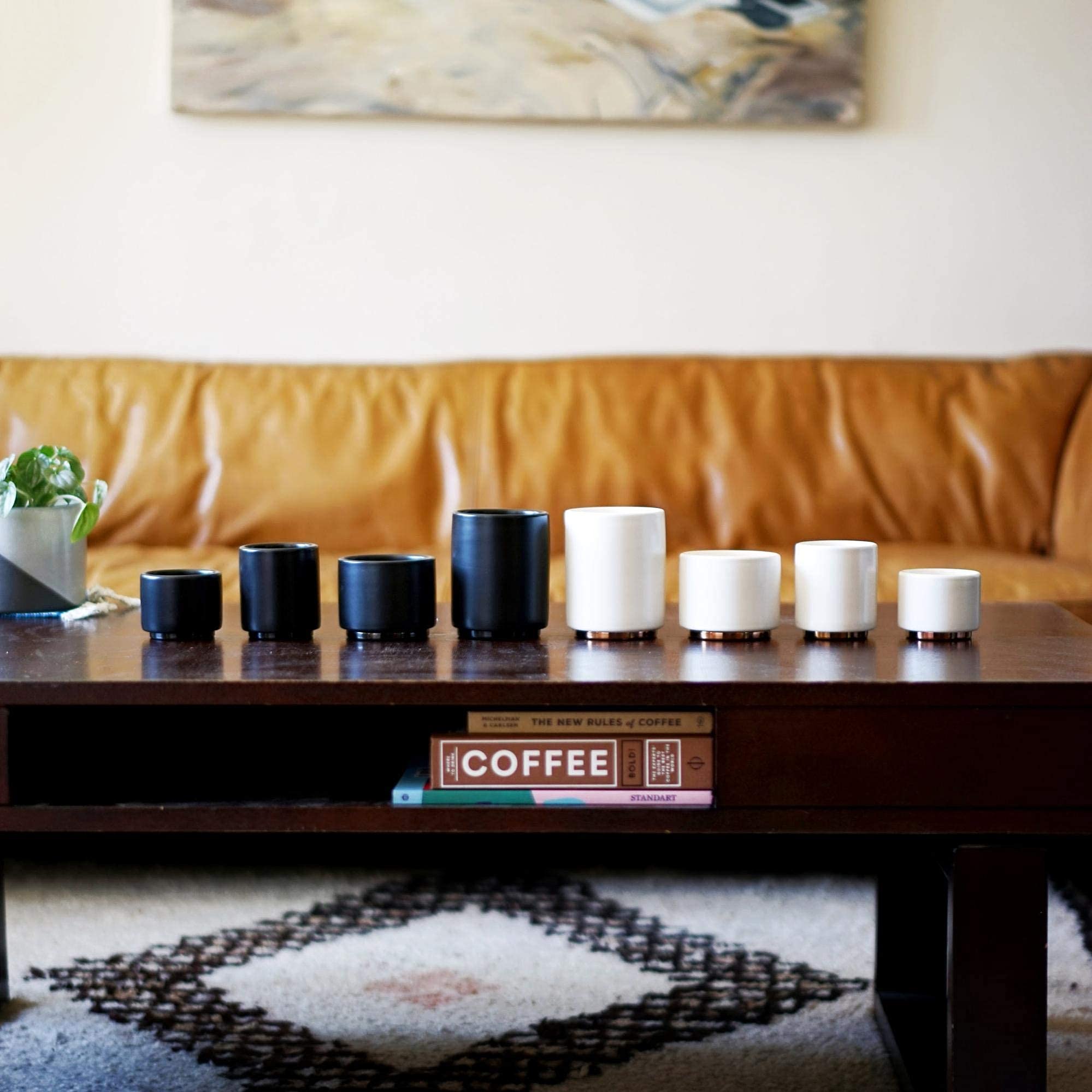 Fellow Monty Milk Art Double Wall Ceramic Cortado Mug - 4.5oz Matte Black Coffee Cup with Graphite Base | Perfect for Latte Art, Espresso & Cortado Drinks at Home or Cafe