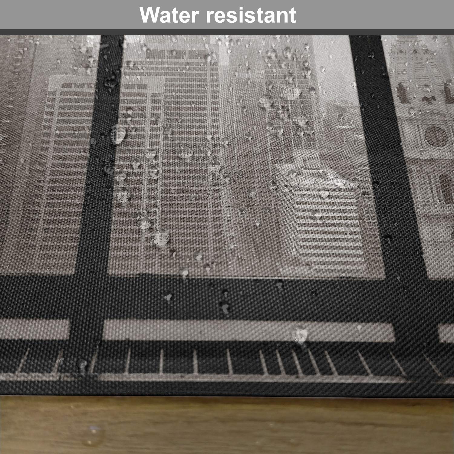 Ambesonne Philadelphia Skyline Placemats Set of 4 - Window View Cityscape Design, Washable Fabric Table Mats for Dining, Standard Size Gray Black - Perfect for Home Decor & Dinner Parties