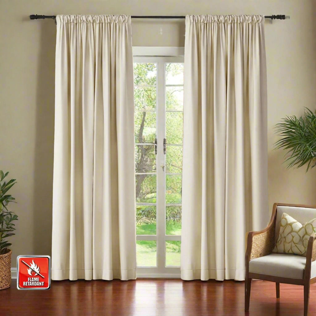 REGAL Fireproof Flame Retardant Curtain Soft Top - Heat Resistant Window Drapes for Home Safety & Fire Protection | Perfect for Living Rooms, Bedrooms & Emergency Exits
