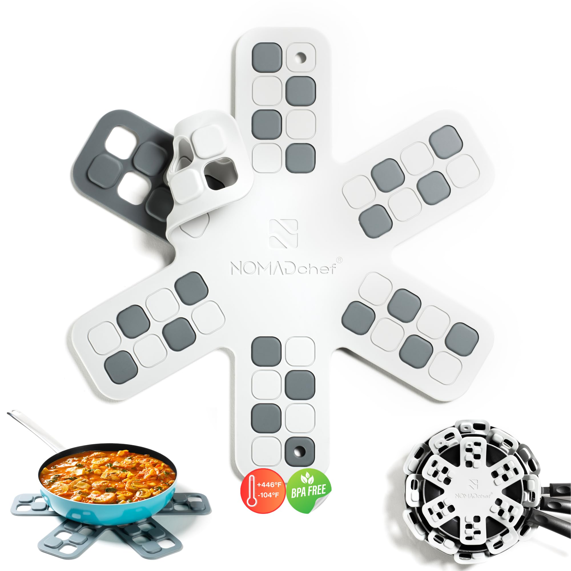Silicone Pan Protectors & Trivets for Hot Dishes | Stackable Cookware Protectors | Kitchen Essentials for Baking & Serving