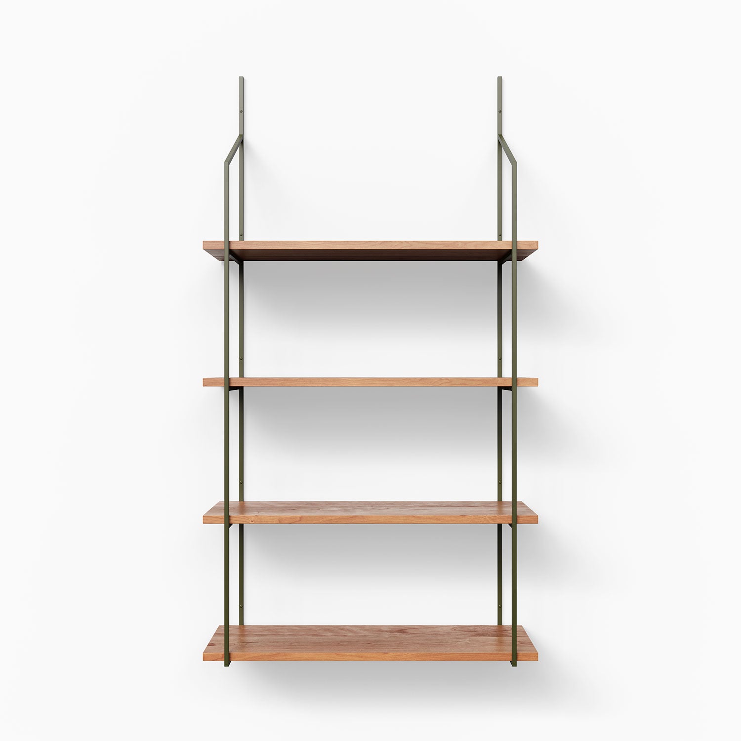 Verne Cherry 4 Tier Wooden Shelf - Rustic Bookshelf for Living Room, Bedroom & Office Storage - Perfect for Organizing Books, Plants & Home Decor