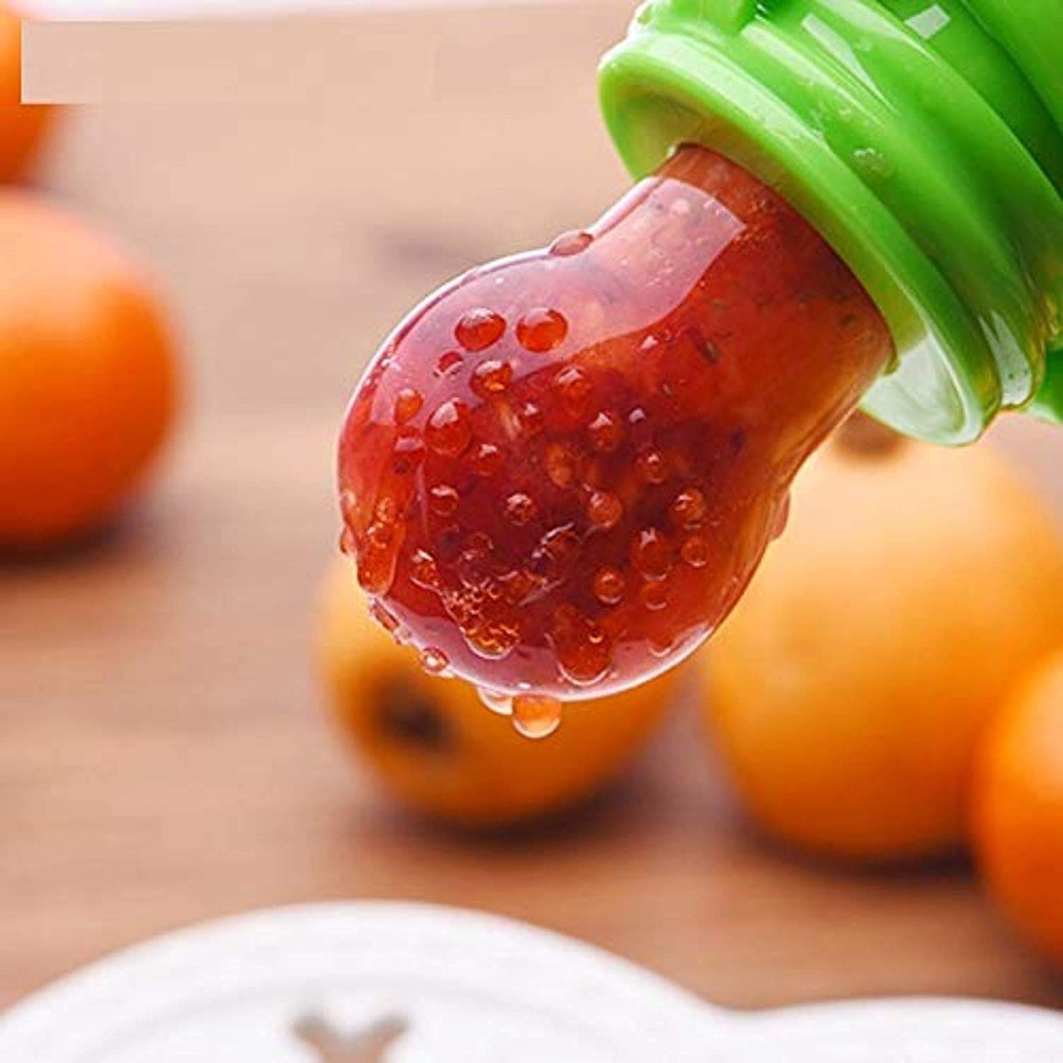 KIYARI Baby Pacifier & Silicone Fruit Feeder - BPA Free Newborn Nibbler with Cover for Fruits, Vegetables & Juices | Perfect for Teething Relief & Healthy Snacking (Multicolor, 1-Pack)