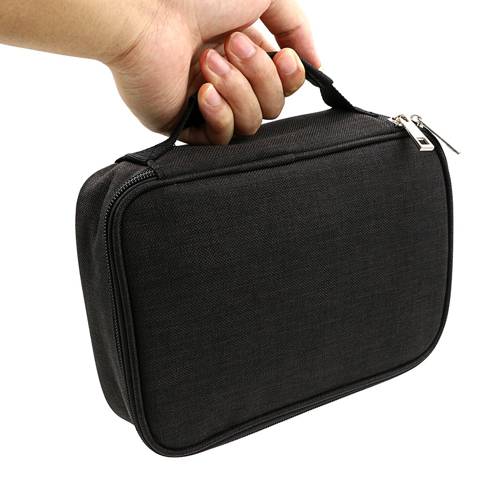BTSKY Large Capacity Zipper Pencil Case with Pattern - Multifunctional Stationery Organizer Pouch with 36 Stretchy Slots Holds 72 Colored Pencils (Black) - Perfect for School, Office & Art Supplies Storage