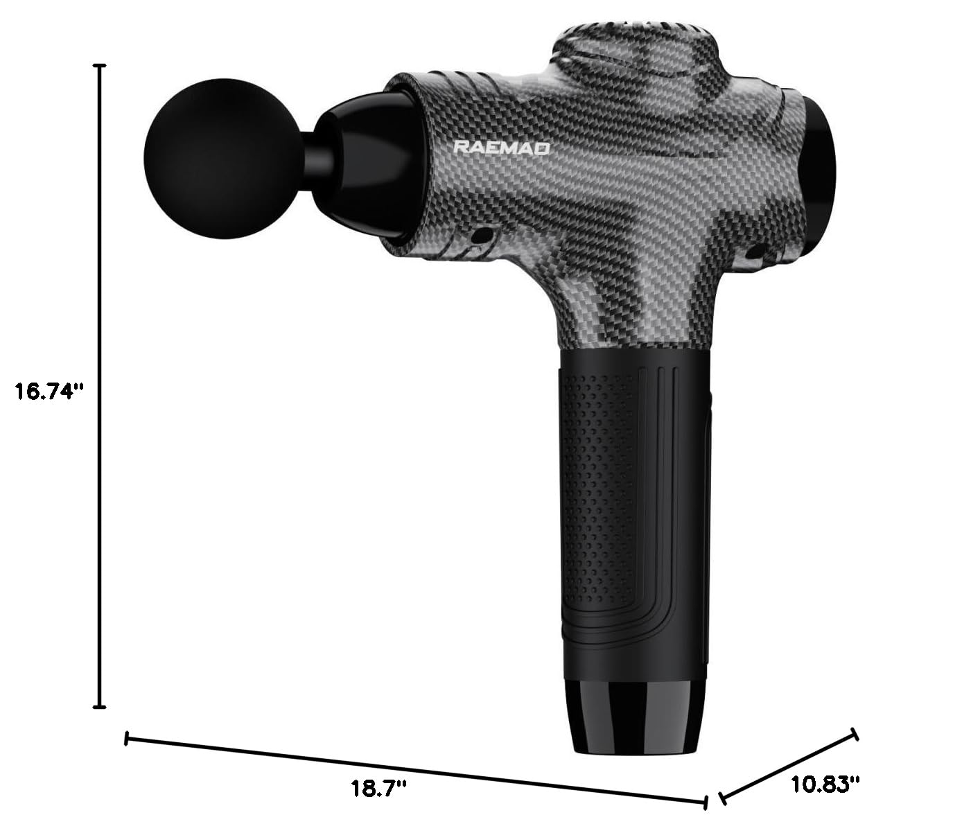 RAEMAO Deep Tissue Massage Gun for Athletes - Handheld Electric Percussion Muscle Massager with 10 Speed Levels & 8 Interchangeable Heads - Relieves Muscle Pain, Soreness & Tension - Perfect for Post-Workout Recovery, Physical Therapy & Home Relaxation