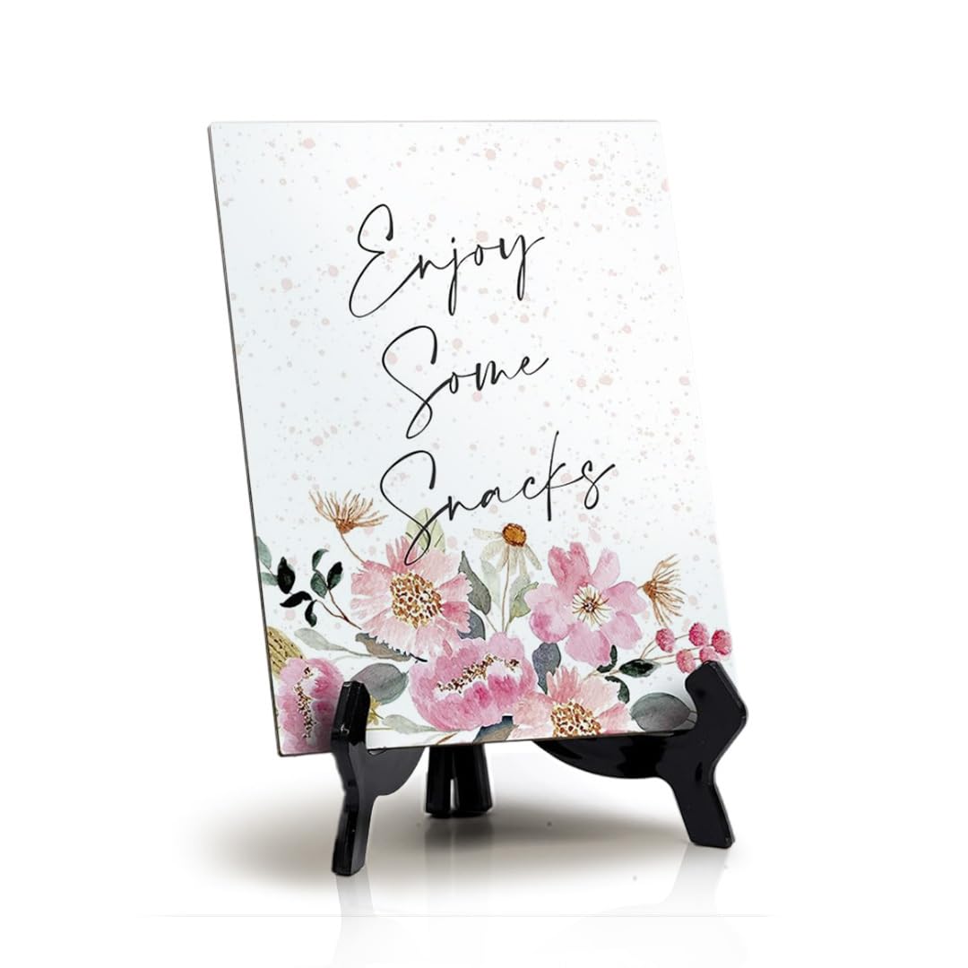 Floral Watercolor Table Sign with Easel - 6