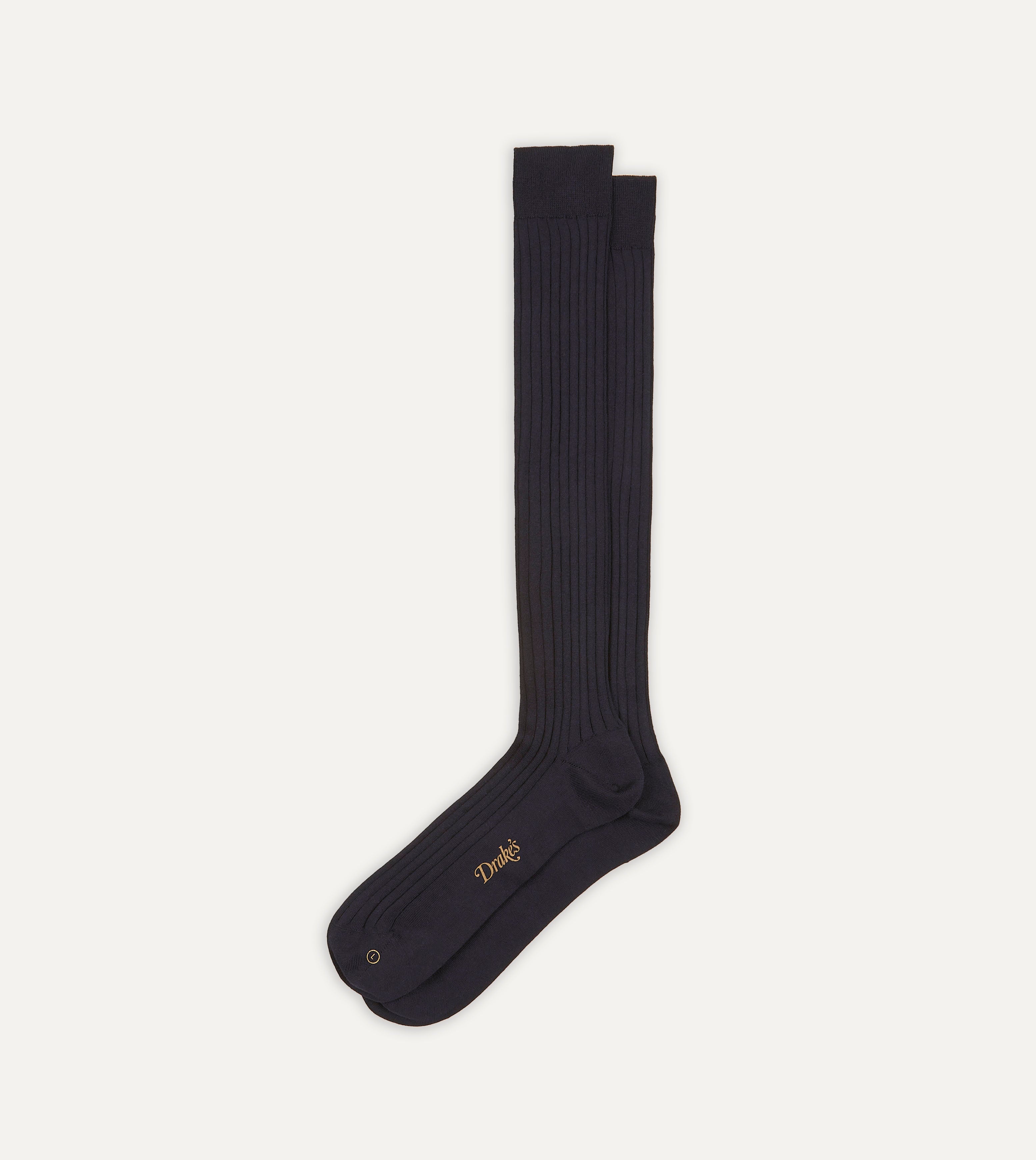 Premium Dark Navy Cotton Over the Calf Socks for Men - Comfortable & Durable Dress Socks for Business, Office & Formal Occasions