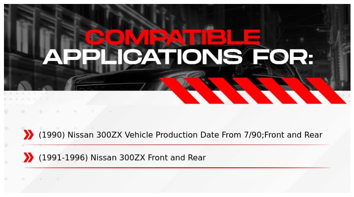 R1 Concepts Complete Front & Rear Brake Kit with Ceramic Pads & Rotors - Fits 1989-1996 Nissan 300ZX | High-Performance Braking for Street & Track Use