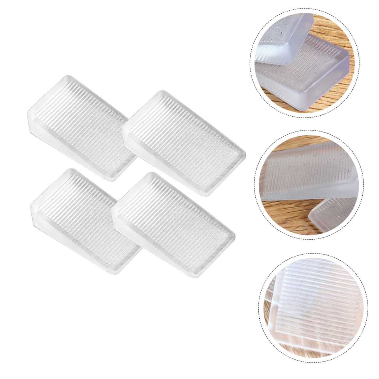 12 Pack Furniture Leveling Wedges - Non-Slip Rubber Cabinet & Chair Leg Stabilizers for Doors, Wardrobes, Tables (PVC) - Perfect for Uneven Floors & Wobbly Furniture