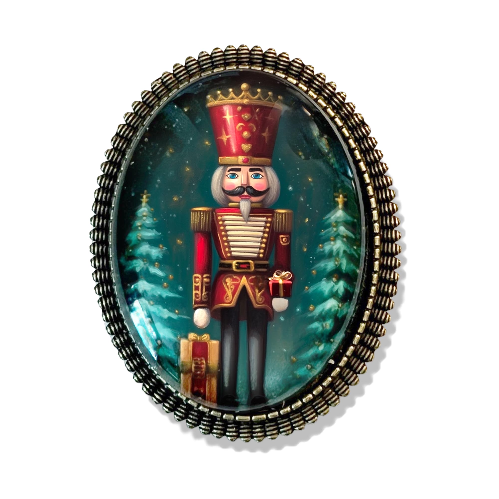 Nutcracker Brooch - Christmas Pin & Ballet Jewelry for Winter, Office Gift Idea - Perfect for Holiday Parties, Festive Outfits & Ballet Performances
