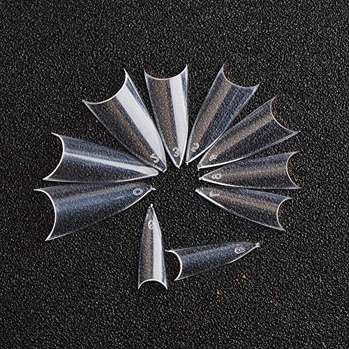 500Pcs Acrylic False Nail Tips - Stiletto Shape, Sharp Point for Nail Art (White/Clear/Natural/French Options) | UV Gel Manicure DIY Kit for Salon & Home Use | Perfect for Parties, Weddings & Special Occasions