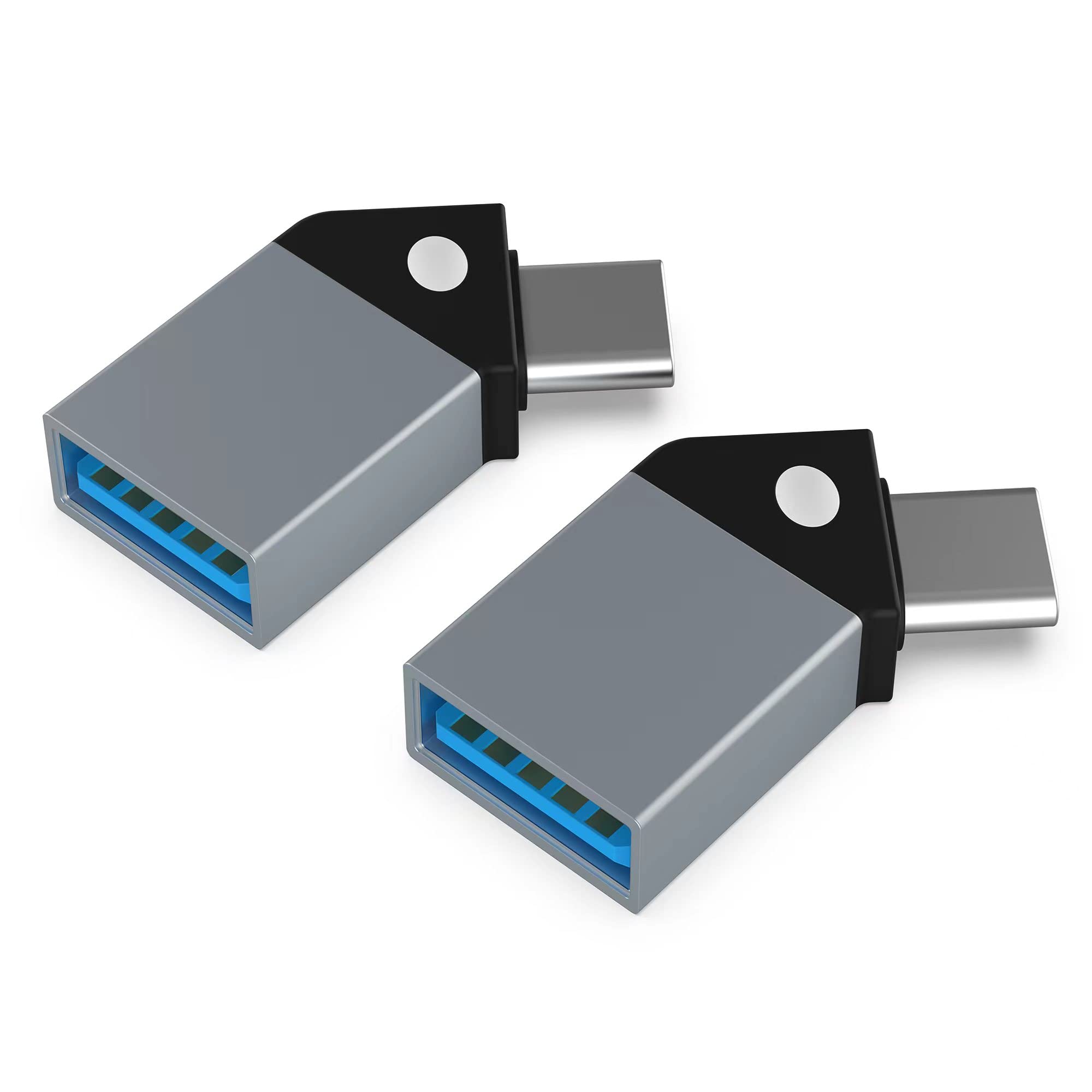 HIEbee 2 Pack 45 Degree Angled USB C to USB Adapter - Compatible with MacBook Pro 2021, iMac, iPad Mini 6/Pro, MacBook Air 2022 - Perfect for Office, Travel & Home Charging