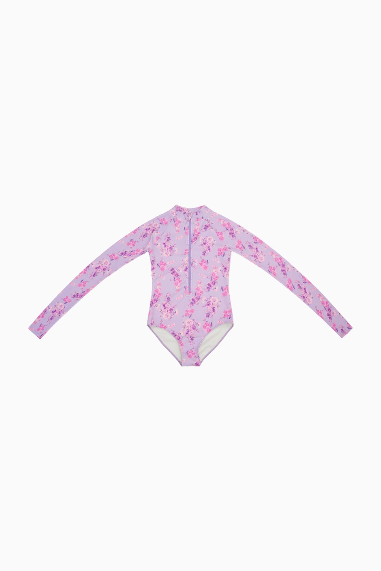Girls Breta Floral Print Rashguard Swimsuit Top - UPF 50+ Sun Protection for Swimming, Surfing & Beach Activities