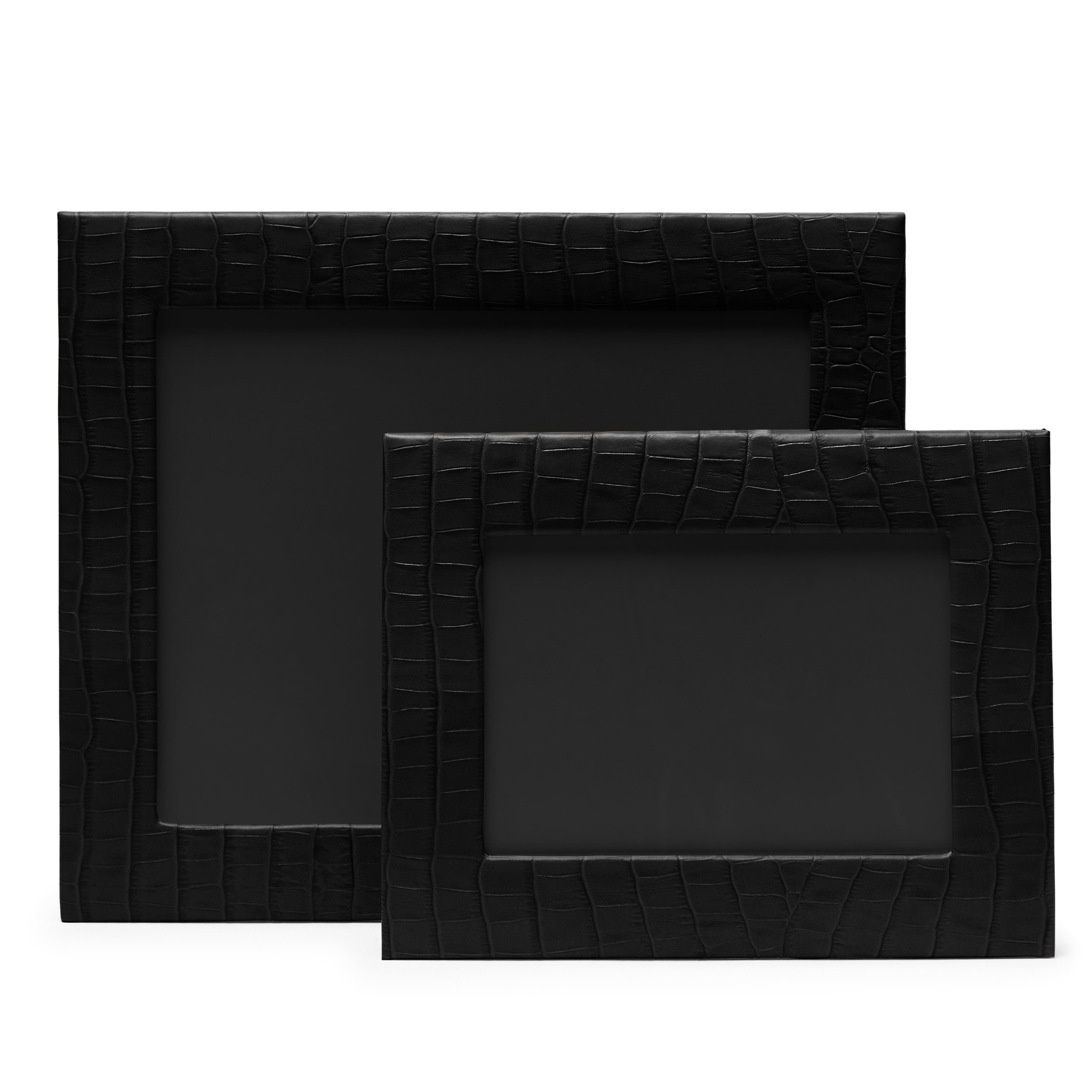 Elegant Black Crocodile Picture Frame Set - Perfect for Wall Decor, Home Office, and Gift Giving