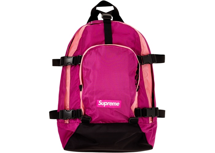 Supreme FW19 Magenta Backpack - Stylish & Durable for School, Travel & Everyday Use