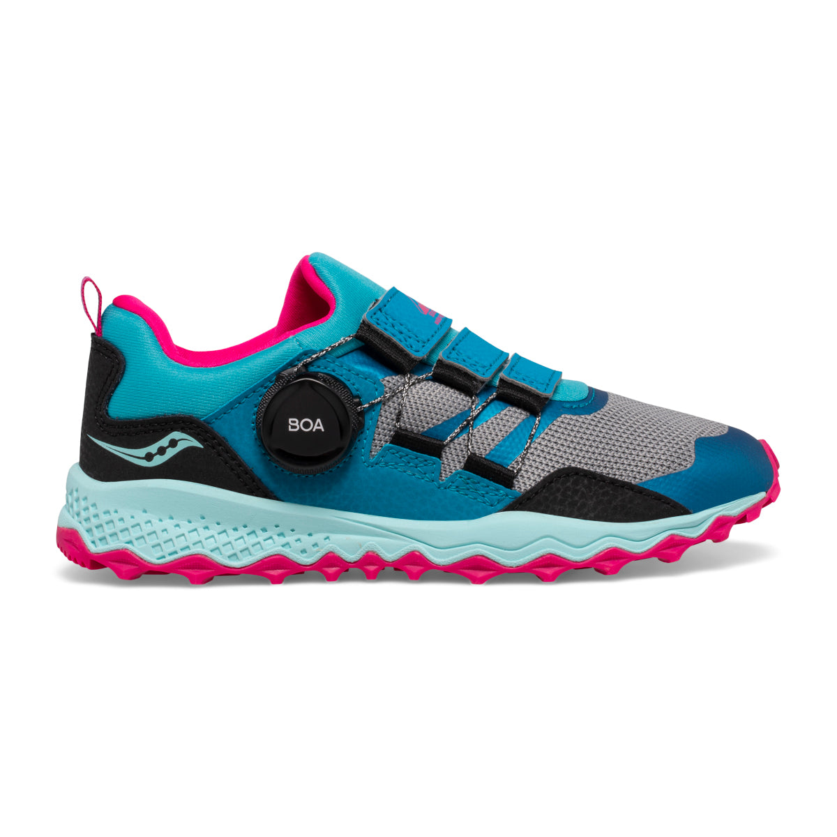 Peregrine Shield BOA Kids Hiking Shoes - Turquoise & Pink for Boys & Girls | Lightweight, Durable & Comfortable for Outdoor Adventures, Trail Running & School Activities