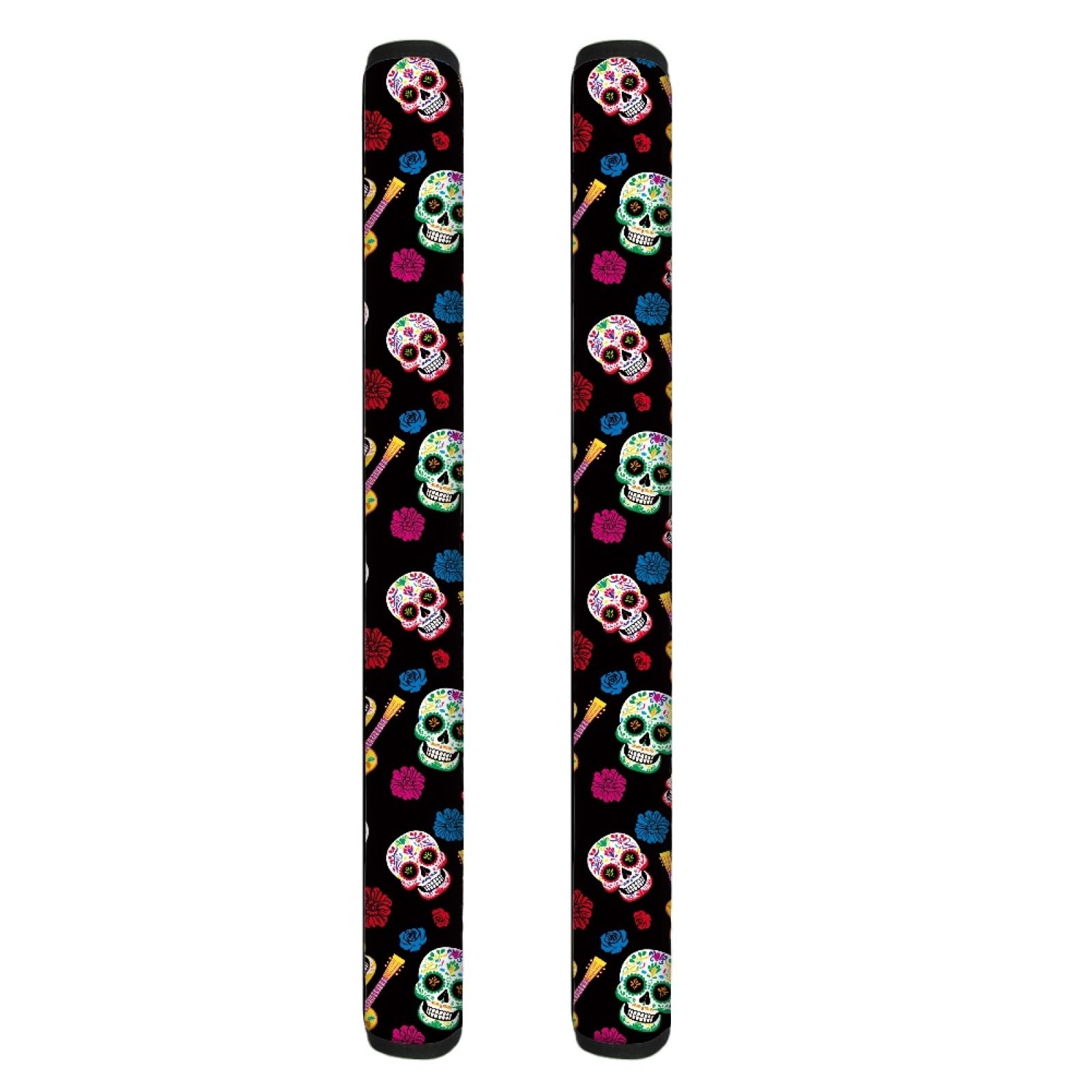 Sugar Skull Refrigerator Handle Covers - 2 Pack Non-Slip Kitchen Appliance Protectors for Ovens, Microwaves & Freezers - Cute Decor to Keep Appliances Clean & Safe - Perfect for Halloween, Dia de Los Muertos & Everyday Kitchen Use