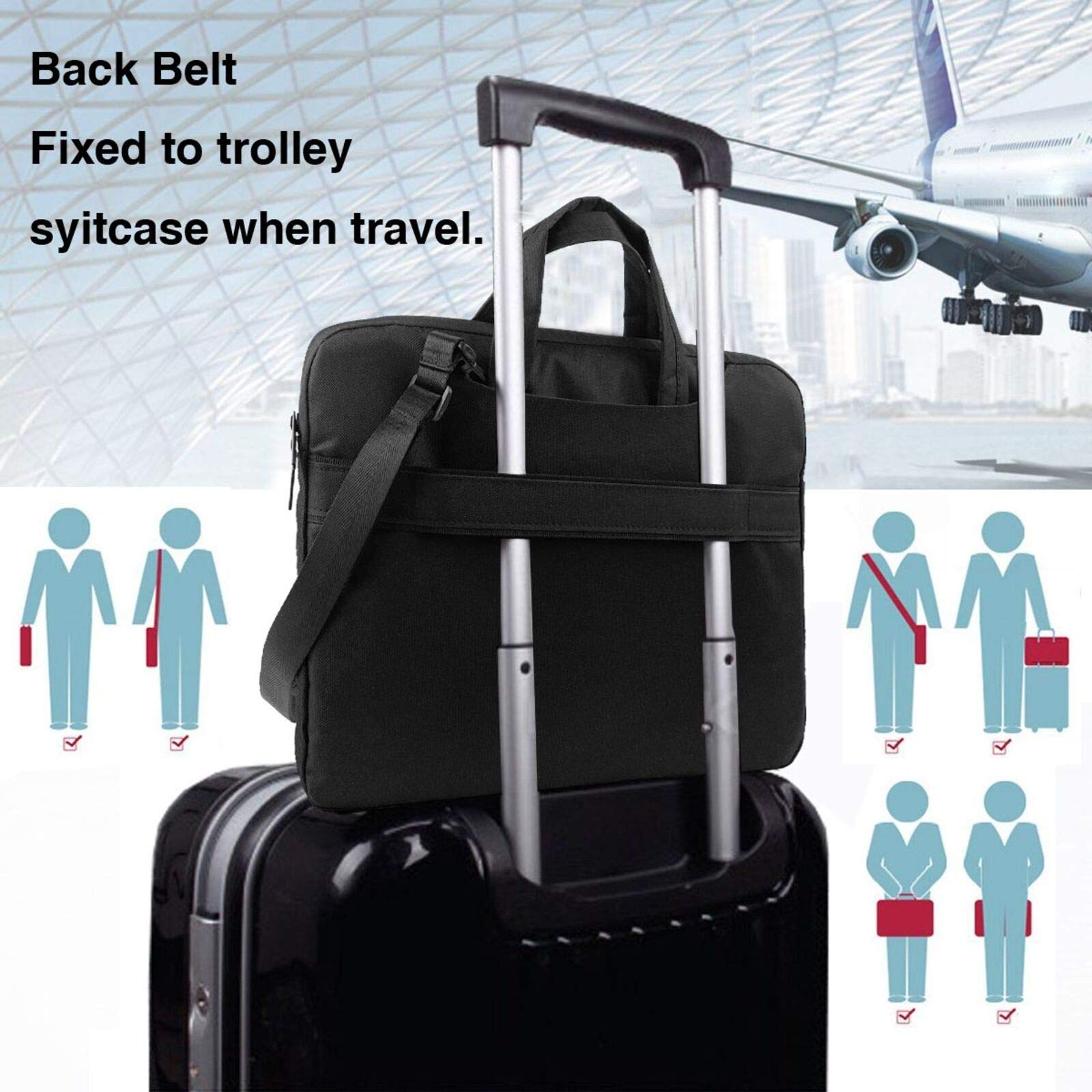 Stylish Unisex Laptop Bag for 13/14/15.6 Inch Devices - Durable Shoulder Messenger Briefcase with Tablet Sleeve, Perfect for Work, School & Travel
