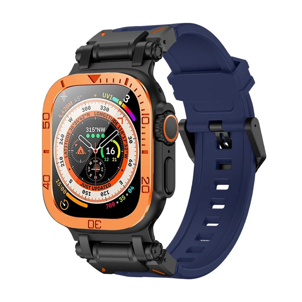 Durable Silicone Band with Stainless Steel Case & Tempered Glass - Perfect for Outdoor Sports, Fitness & Everyday Wear