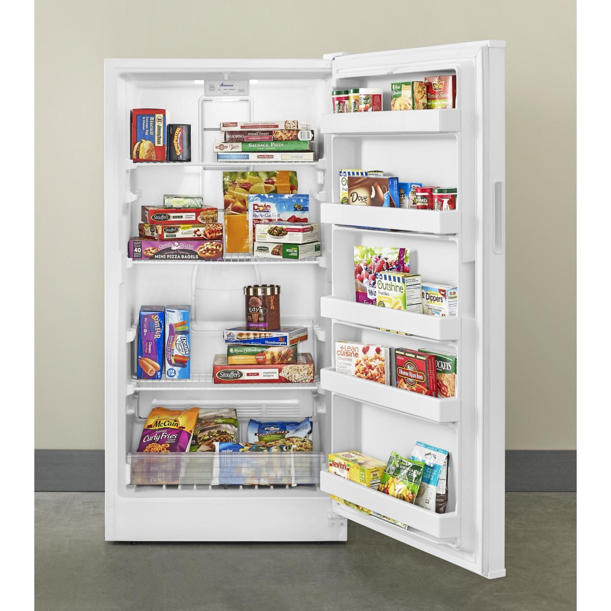 Amana AZF33X16DW 33-Inch Upright Freezer in White - Energy Efficient Deep Freezer for Home, Kitchen, or Garage Storage