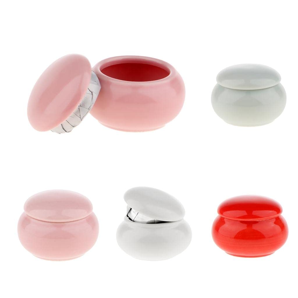 12ml Empty Ceramic Makeup Container Jar - Small Cosmetic Powder Storage Pot for Eyeshadow, Blush & Loose Powder - Travel-Friendly Red Makeup Organizer (Perfect for DIY Cosmetics & On-the-Go Touch Ups)