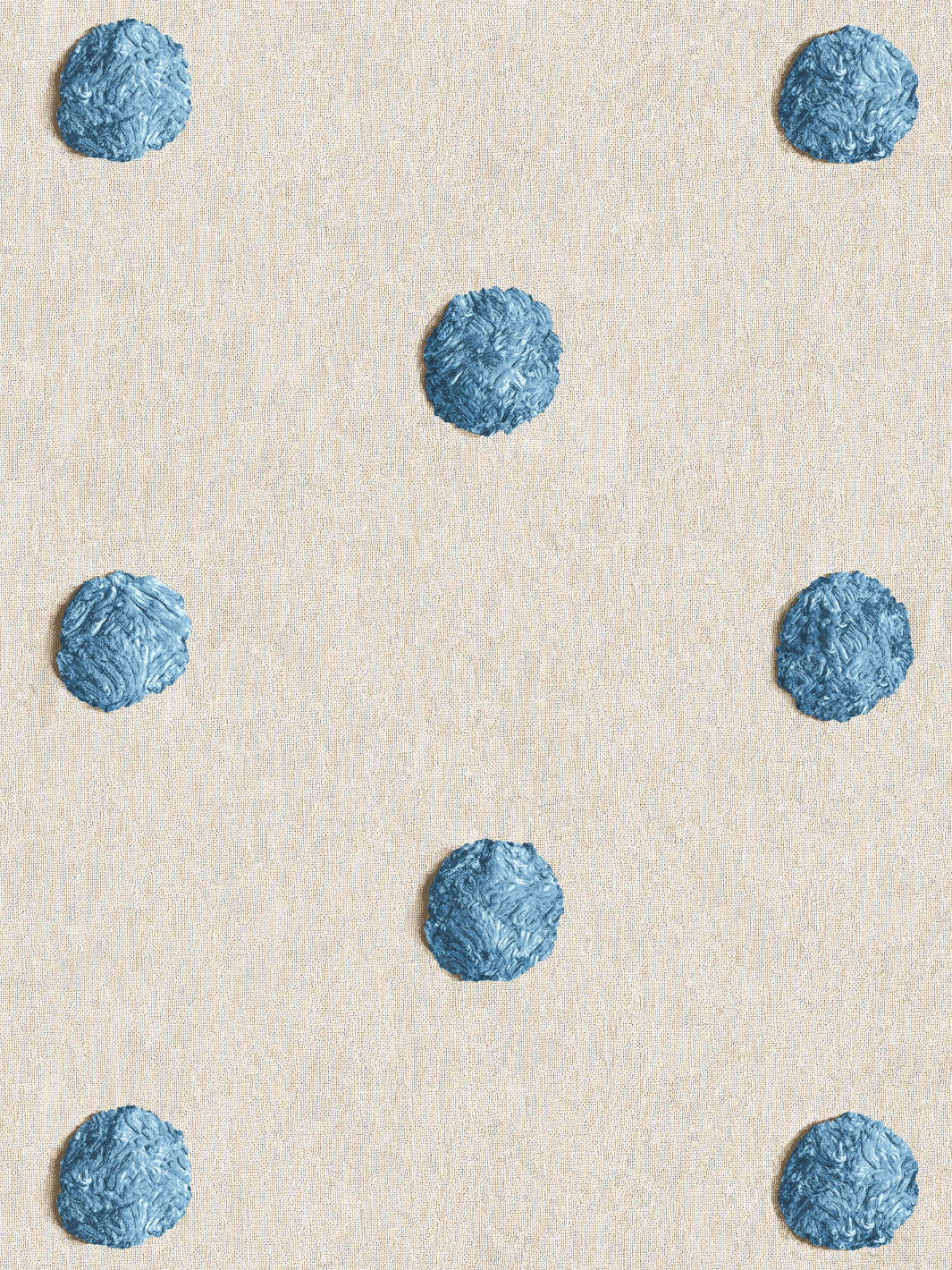 Chris Benz Blue Chenille Dots Large Wallpaper - Peel & Stick Removable Wallpaper for Bedroom, Living Room, Nursery Decor