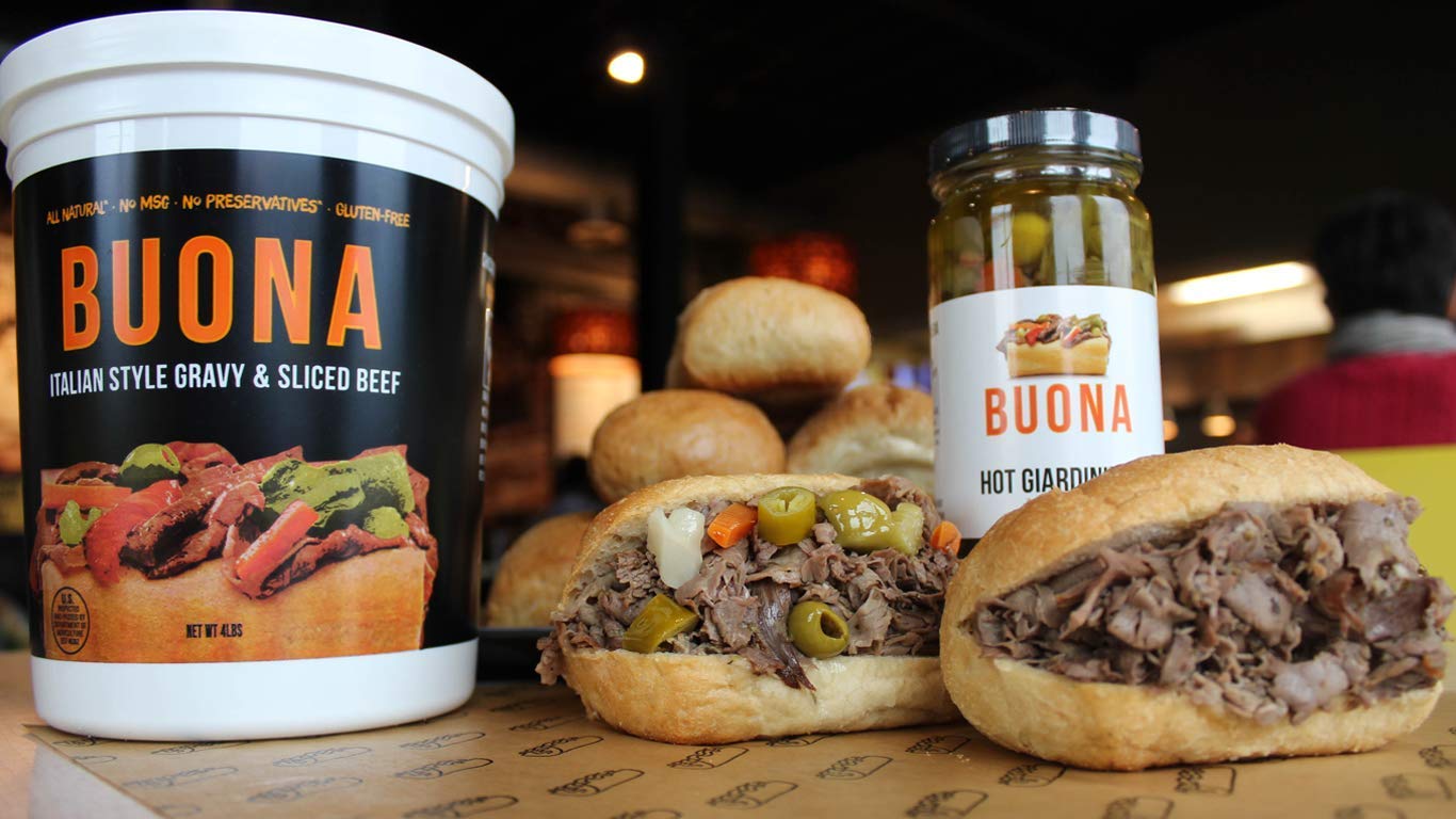 Buona Chicago Italian Beef Sandwich Kit - 16 Pack | Authentic Italian Beef Sandwiches for Parties, Catering & Family Dinners | Ready-to-Serve Meal Solution