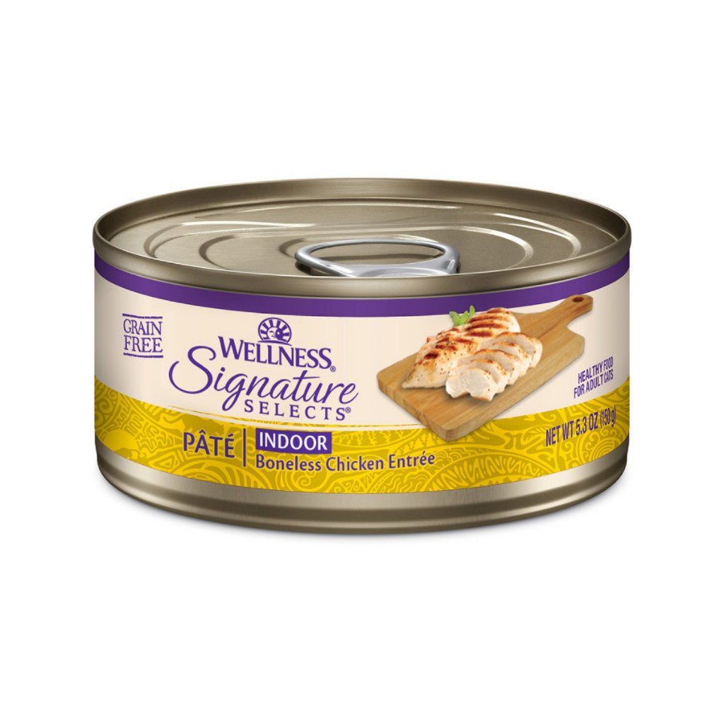Wellness Core Signature Selects Grain-Free Cat Food - Chunky Pate with Flaked Shredded Meat, 150g Can, Healthy Adult Cat Food for Weight Management & Digestion - Perfect for Mealtime or as a Nutritious Topper