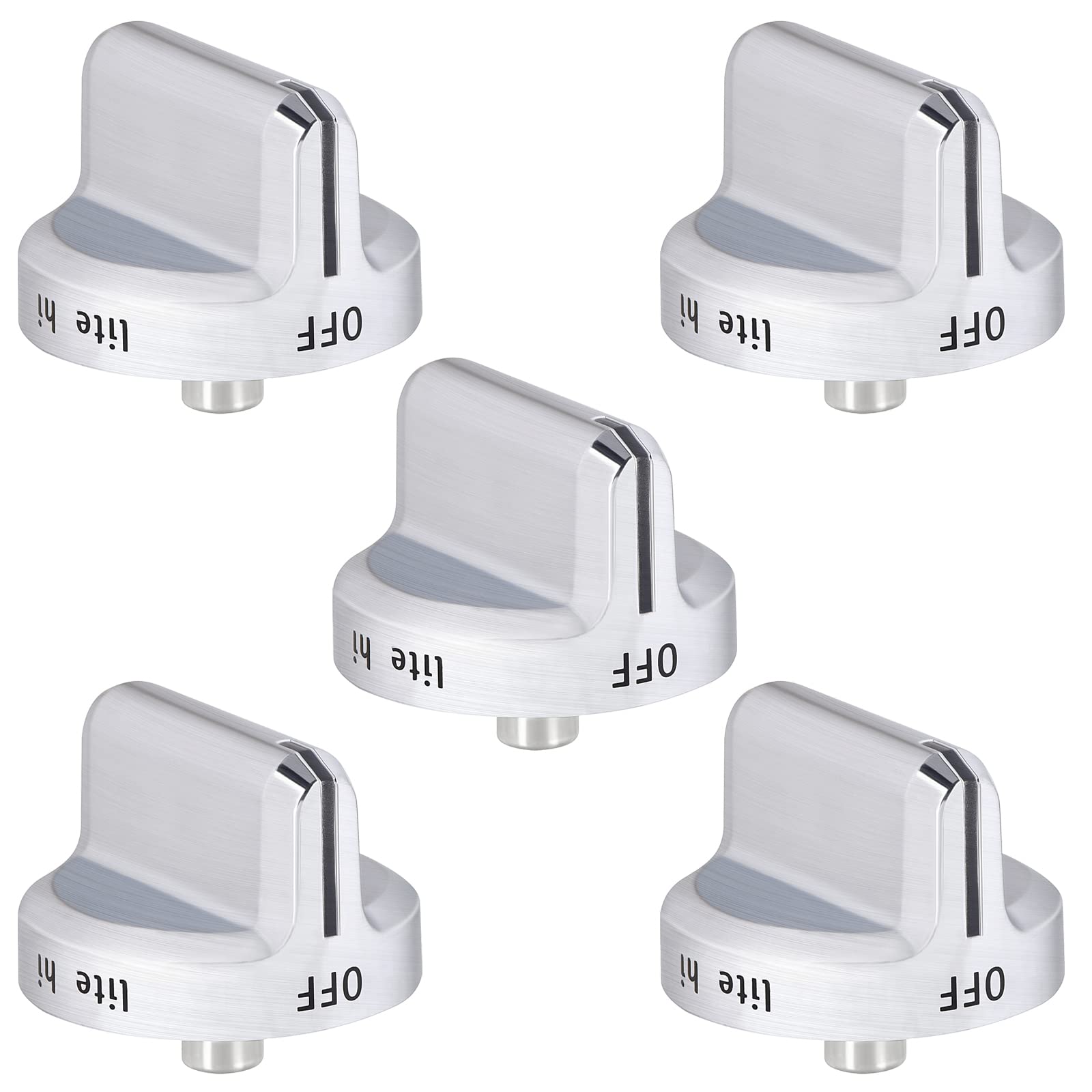 Premium 5304502763 Stove Knob Replacements - 5 Pack | Compatible with Frigidaire Gas Stove & Range Oven Knobs | Durable Stainless Steel Protection Ring | Replacement for AP5984069 | Ideal for Kitchen Upgrades & Appliance Repair