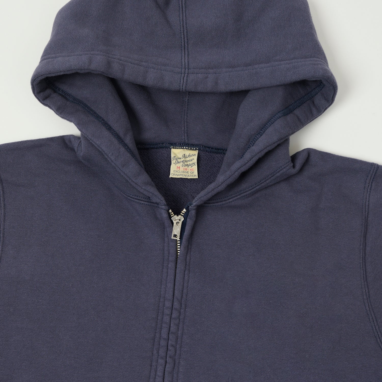 Buzz Rickson's Navy Full Zip Sweat Parka Jacket - Men's Heavyweight Fleece Outerwear for Casual Wear & Outdoor Activities