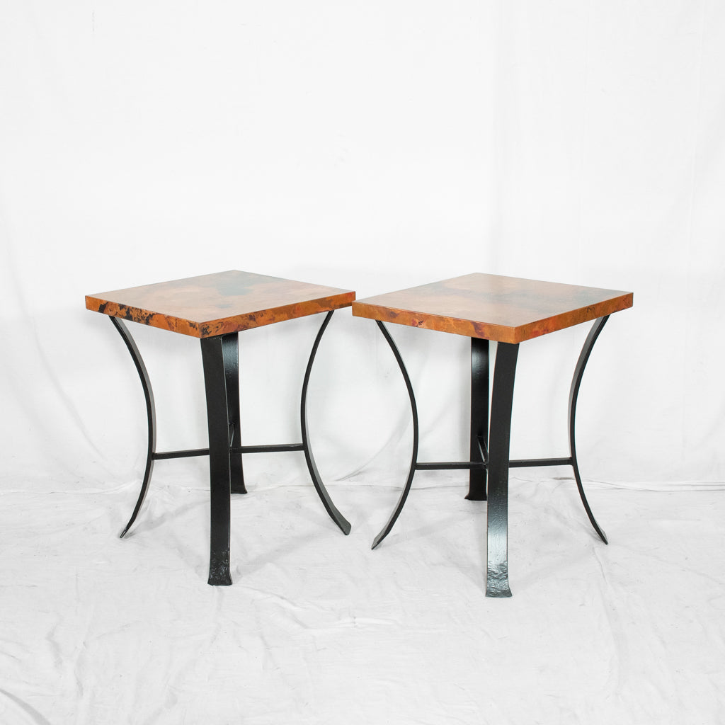 Stylish Windom Copper Accent Table in Black & Natural Finish - Perfect for Living Room, Bedroom, or Office Decor