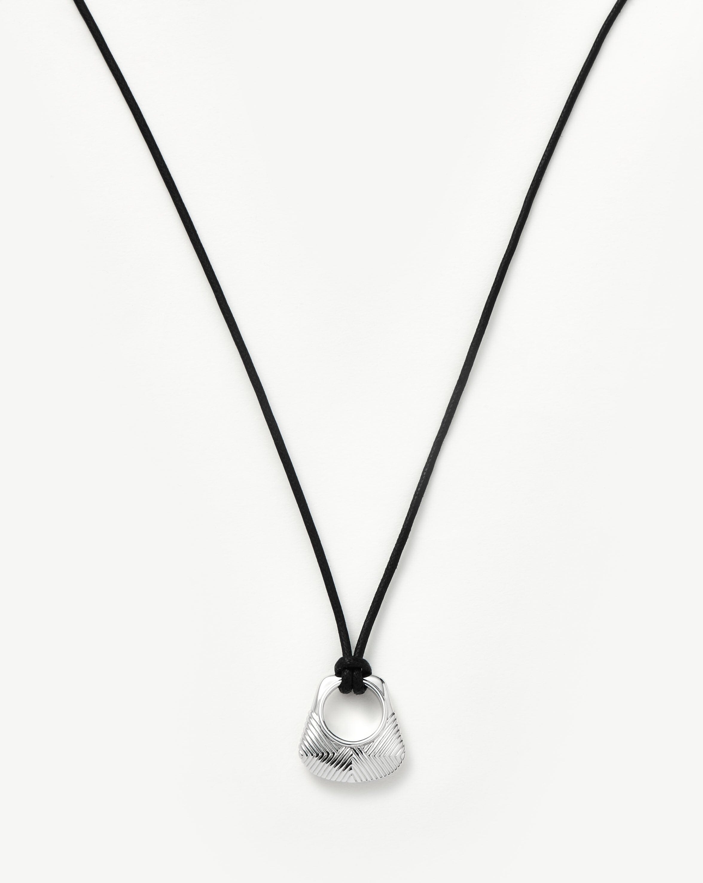 Hera Ridge Pendant Cord Necklace - Silver Plated Boho Jewelry for Women, Minimalist Layering Necklace for Everyday Wear, Gift for Her, Birthday & Anniversary Present