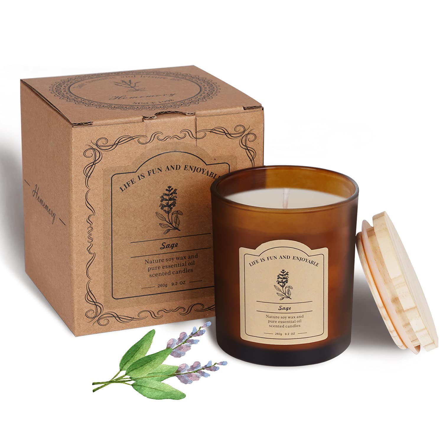 Sage & Freesia Soy Candles - Natural Essential Oil for Meditation & Yoga