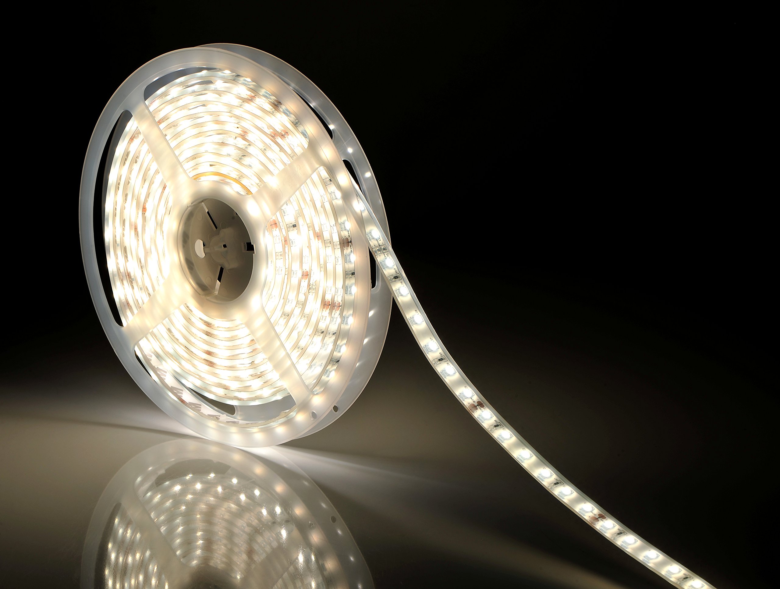 Flexible LED Strip Lights DC12V 24W SMD3528 Warm White 3000K 5M/16.4FT - Waterproof RGB Tape Lights for Home, Kitchen, Garden, Car, Bar & Outdoor Decoration