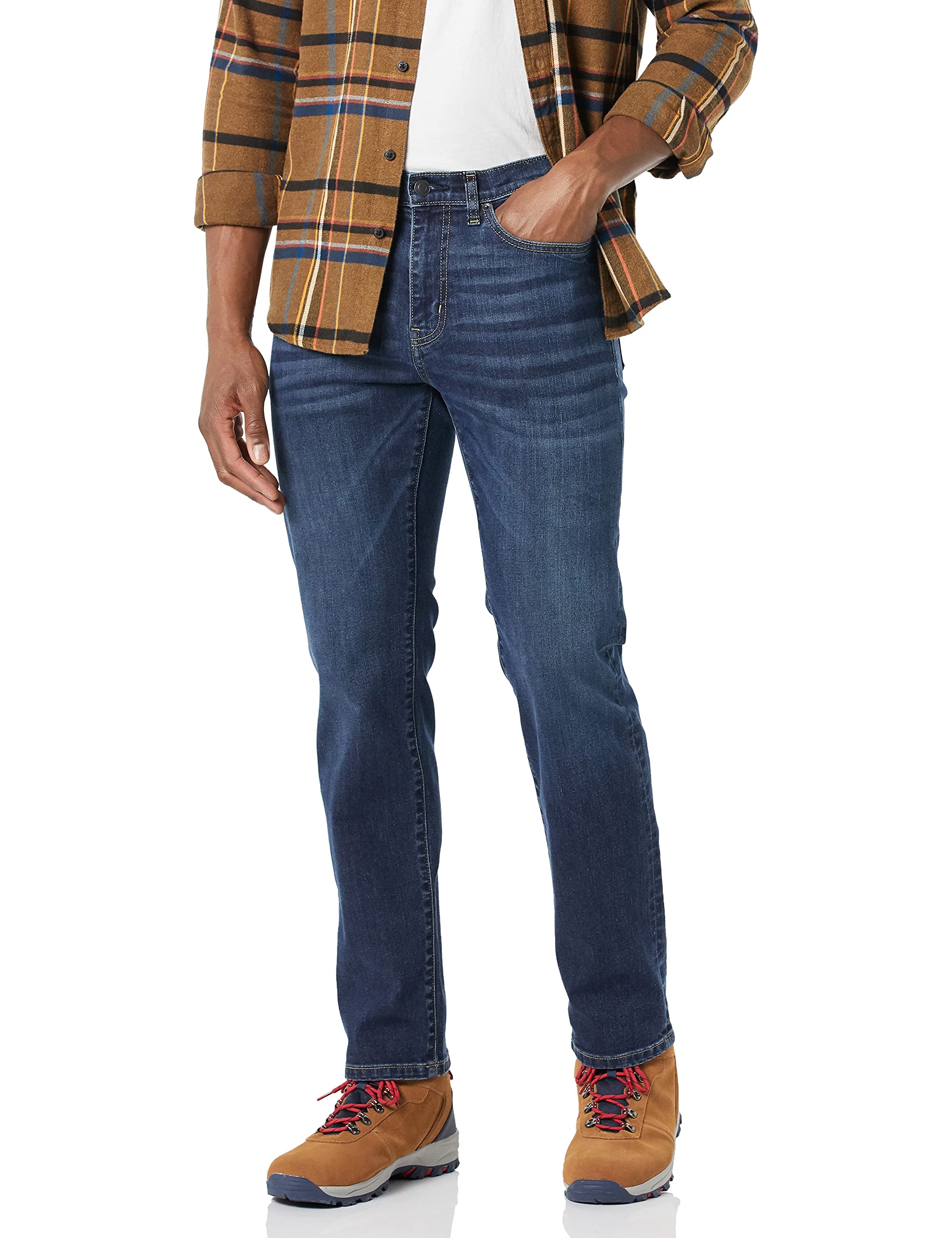 Amazon Essentials Men's High Stretch Jean - Comfortable Slim Fit Stretch Denim Pants for Work, Casual & Outdoor Activities