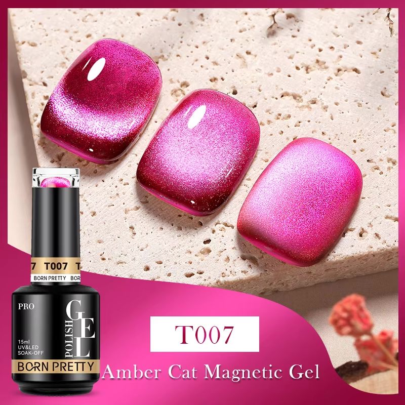 Born Pretty Jelly Amber Cat Eye Magnetic Gel Polish - 15ml Nail Art for Stunning Magnetic Cat Eye Effect, Perfect for Salon & Home Manicures