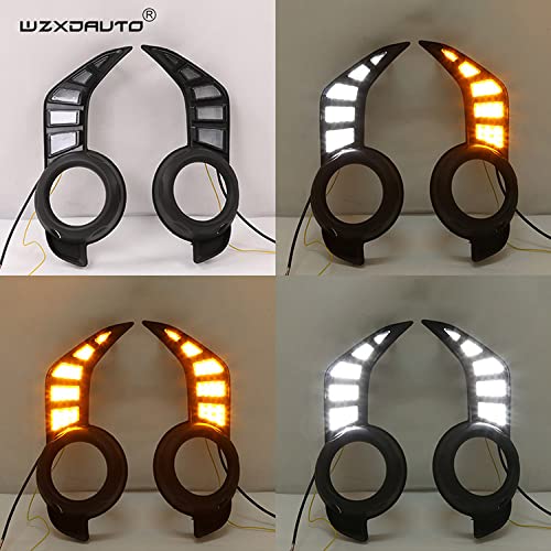 2014-2023 Toyota 4Runner LED Fog Lights with Switchback White/Amber DRL & Dynamic Turn Signal - Daytime Running Lights & Fog Lamp Accessories for Off-Road Driving & Night Visibility