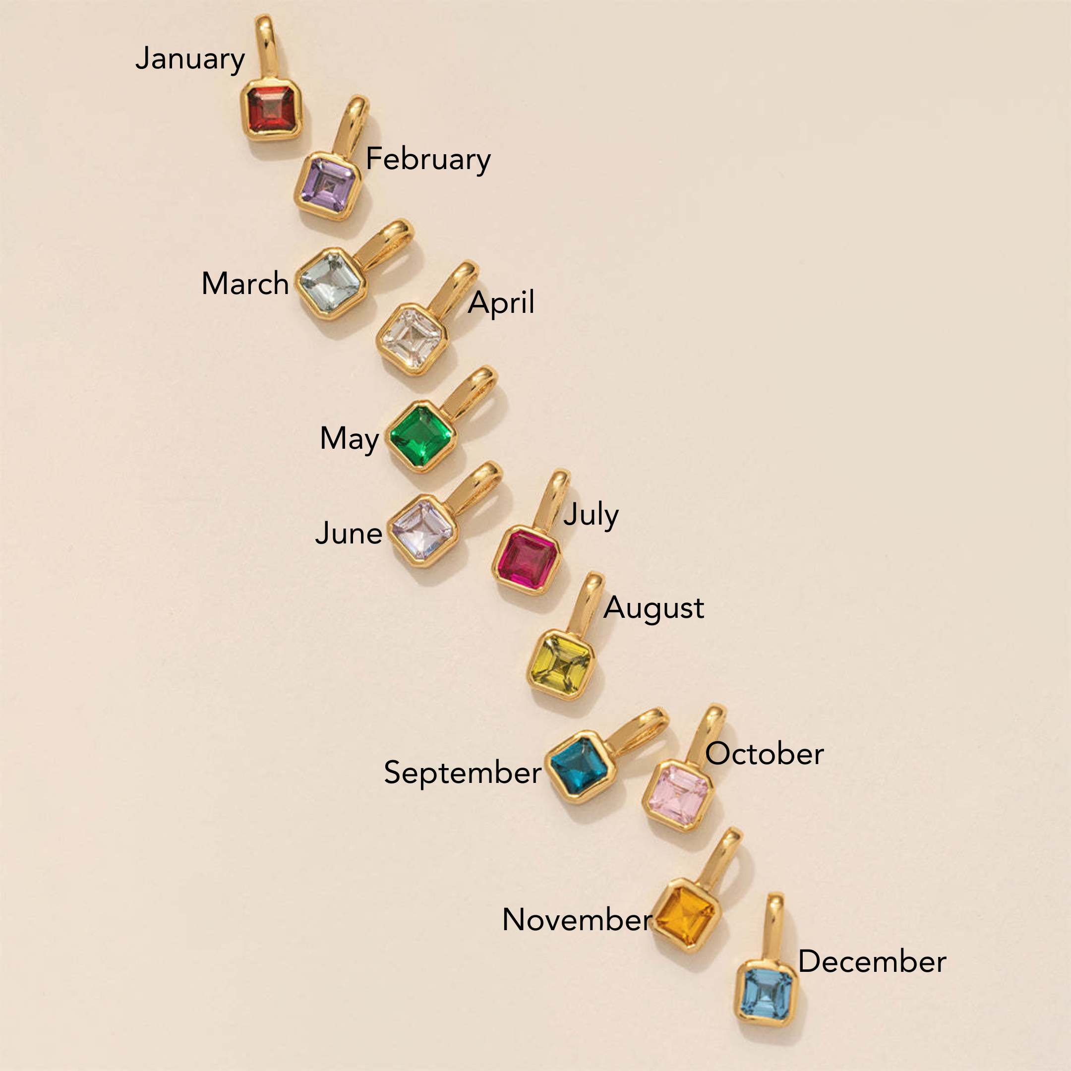 18K Gold Birthstone Charm & Pendant Necklace - Personalized Zodiac Jewelry Gift for Women | Perfect for Birthdays, Anniversaries & Special Occasions