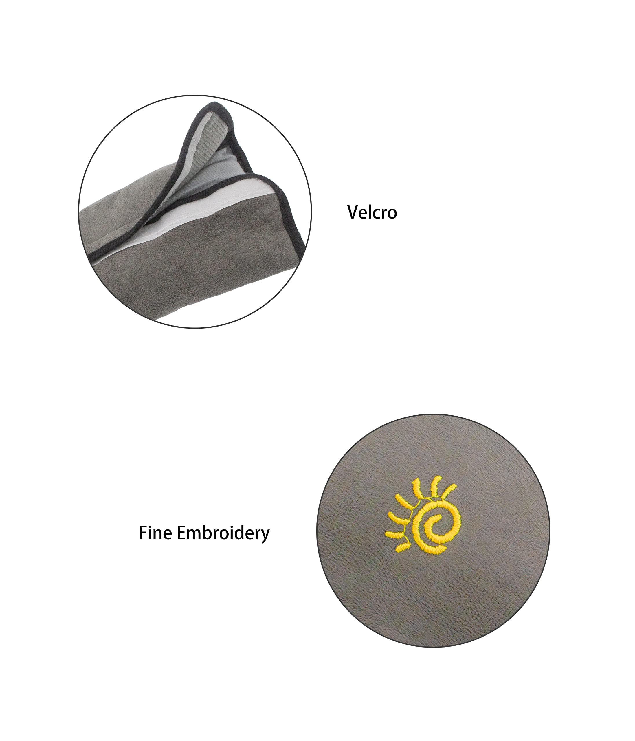2 Pack Car Seat Belt Pillow - Comfortable Shoulder Pad for Safety Belts, Neck & Head Support - Travel Pillow for Long Drives & Commuting (Grey) - Perfect for Road Trips, Daily Commutes & Comfortable Car Rides