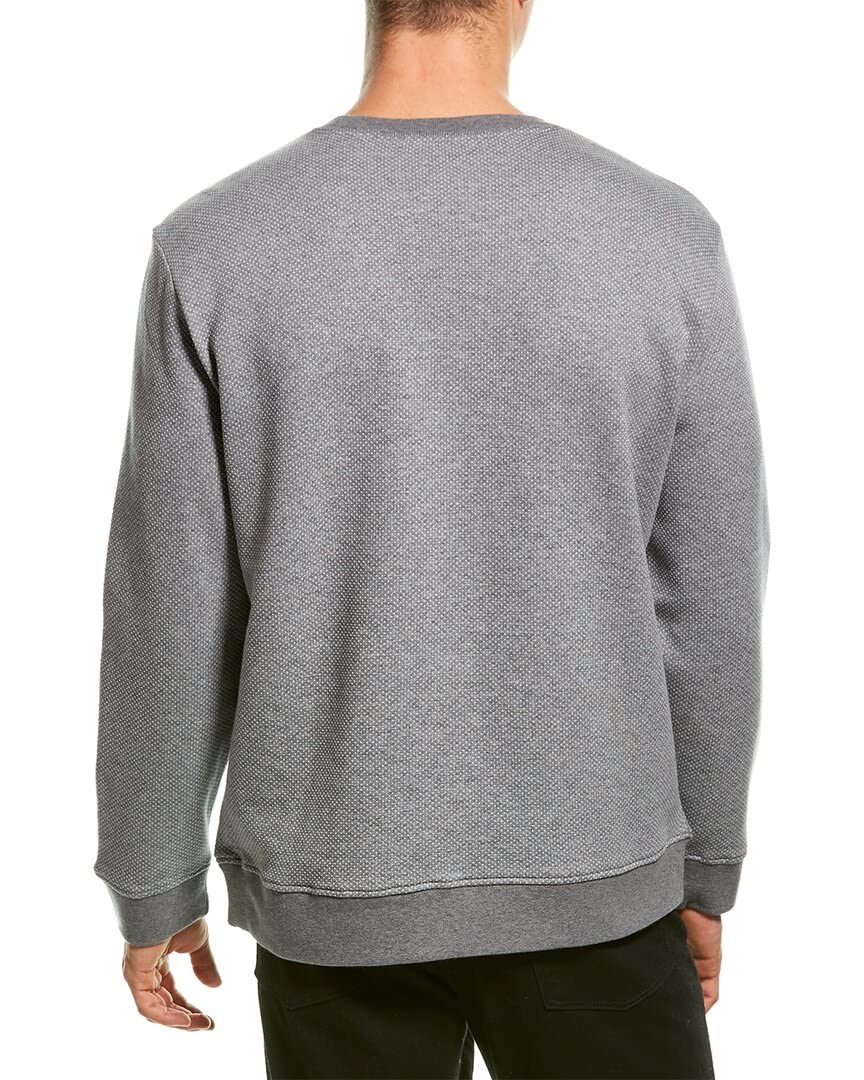 Vince Men's Birdseye Double Knit Long Sleeve Crew Neck Sweater - Comfortable Casual Pullover for Office, Date Night & Fall Layering
