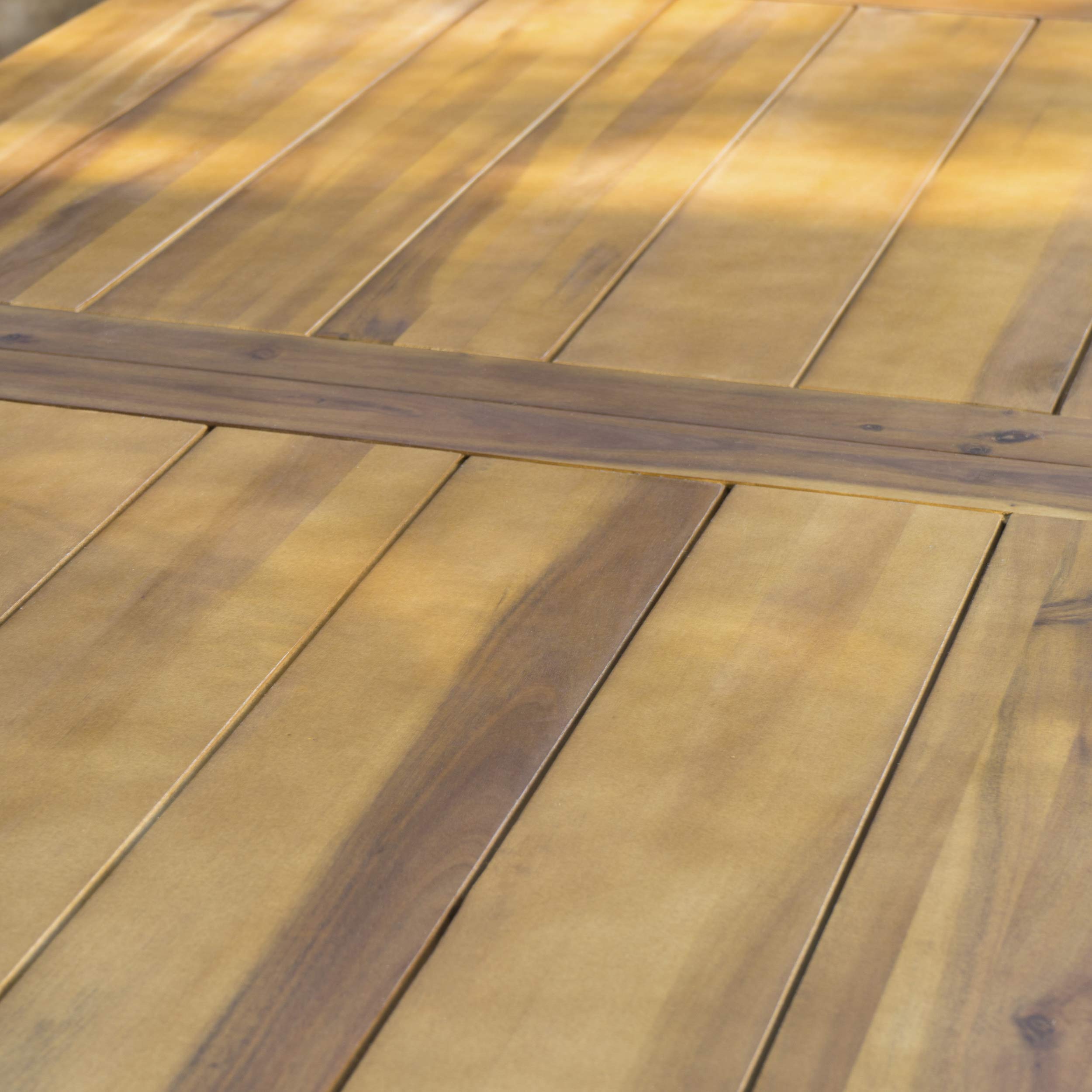 Christopher Knight Home 298192 Spanish Bay Acacia Wood Outdoor Dining Table - Weather-Resistant Teak Finish, Brown | Perfect for Patio, Garden, Backyard Dining & Entertaining | Durable Outdoor Furniture for BBQ Parties & Family Gatherings