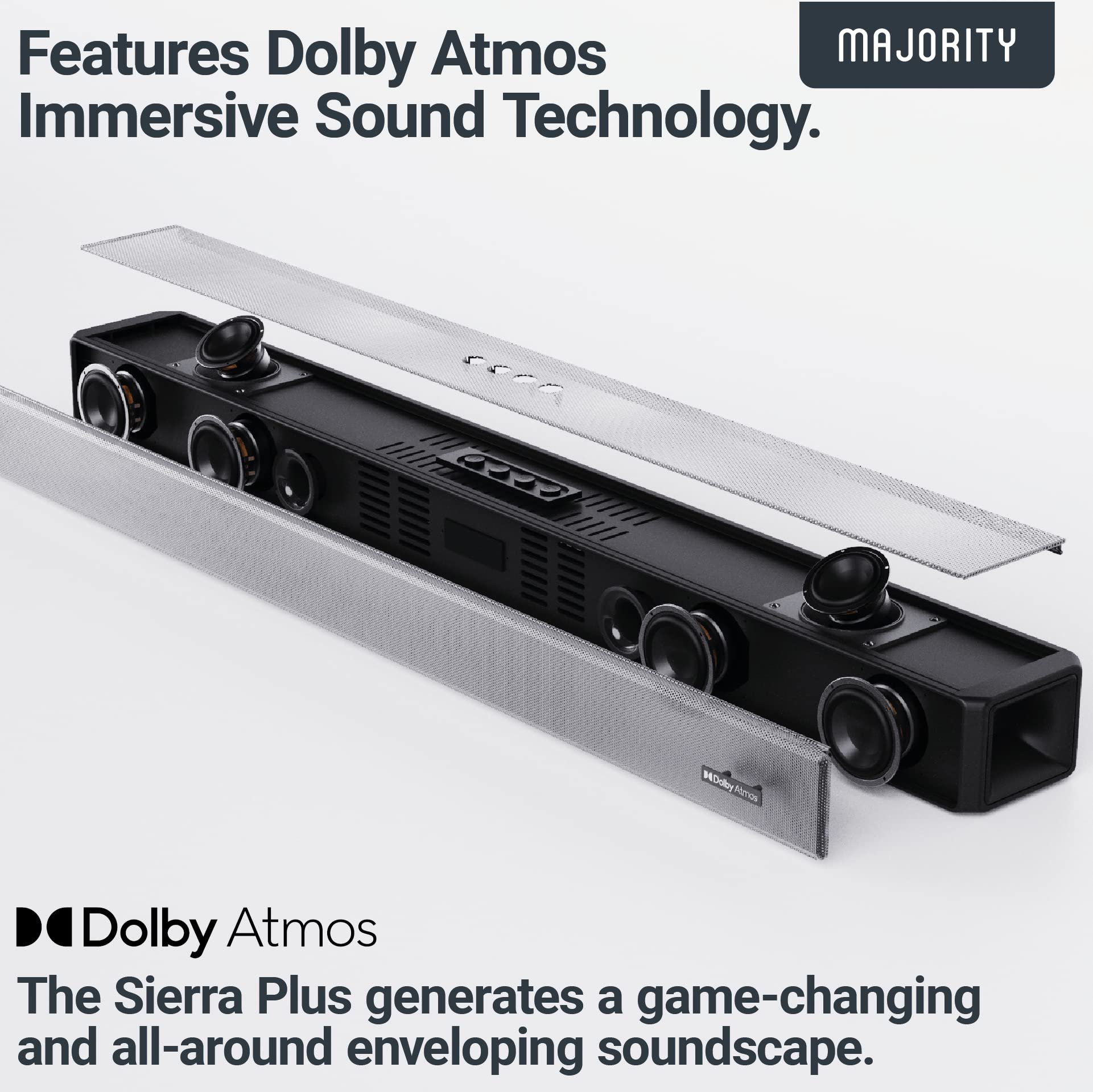 Majority Dolby Atmos Soundbar for TV - 280W Bluetooth Wireless Sound Bar 2.0.2 with HDMI ARC & Up-Firing Surround Speakers | Crystal Clear Audio for Movies, Gaming & Music | Perfect for Living Room & Home Theater Systems
