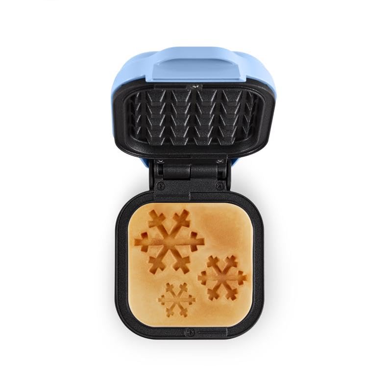 RMWS001GBSD06 Mini Waffle Maker for Snowflake Waffles - Compact Single Serve Breakfast Appliance - Perfect for Home, Dorm & Office Use