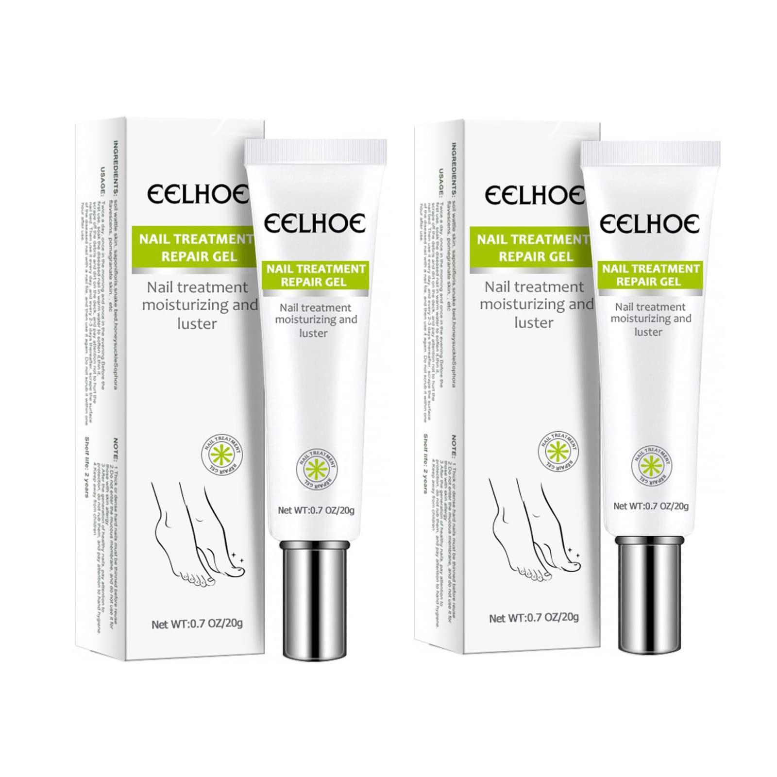 NinRYA Nail Repair Gel Treatment - Toenail & Fingernail Care Essence for Discolored or Damaged Nails - Instant Beauty & Health Restoration Gel (2PCS) - Perfect for Salon, Home Manicures & Pedicures