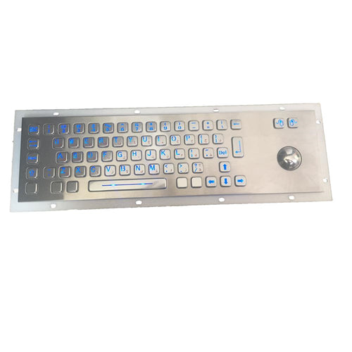 KBS PC D LED Stainless Steel Backlit Keyboard with Built-in Trackball - Ergonomic Wireless Keyboard for Gaming, Office & Home Use