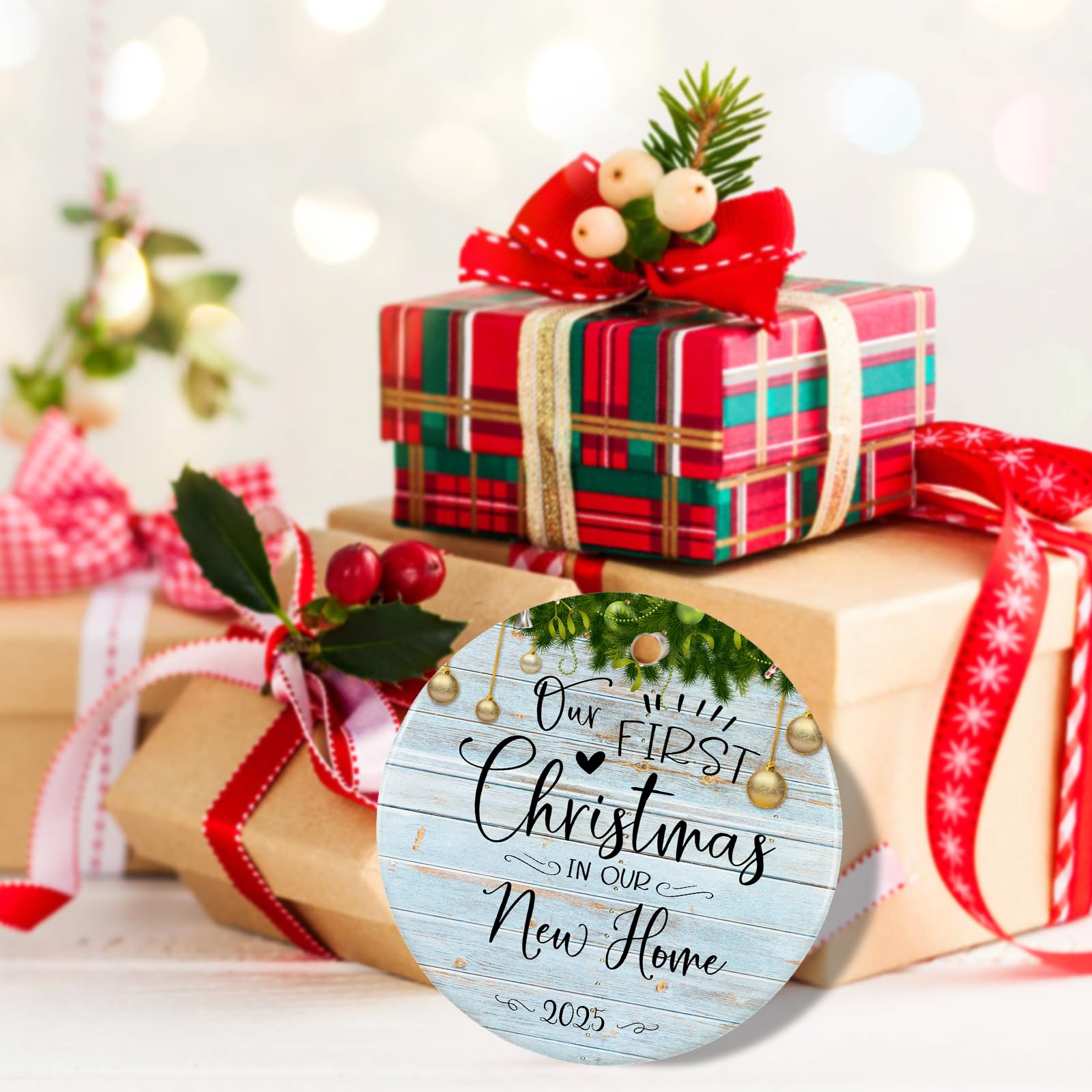 2025 First Christmas in Our New Home Ornament - Personalized Housewarming Gift for New Homeowners - Perfect for Christmas Tree Decor & New Home Celebration