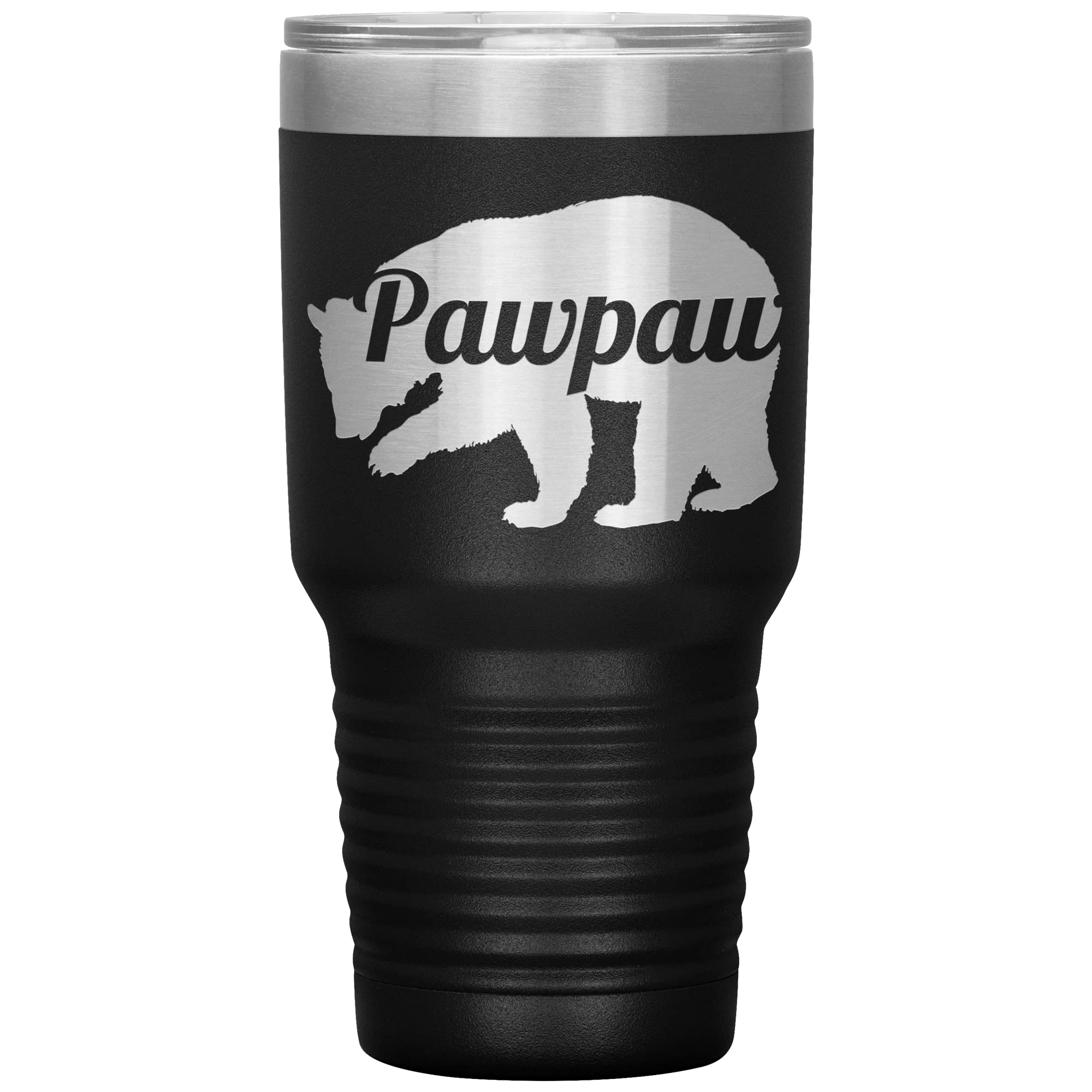 **30oz Insulated Stainless Steel Pawpaw Bear Tumbler Cup - Personalized Engraved Gift for Pawpaw Fans - Perfect for Coffee, Tea & Cold Drinks at Home, Office or Travel**