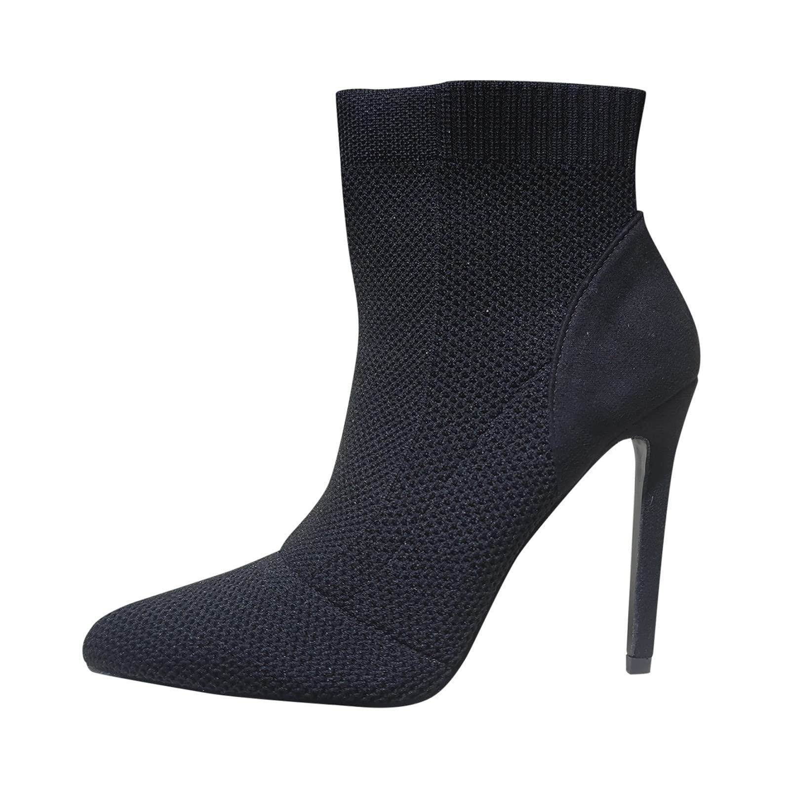 Masbird Women's Pointed Toe Ankle Booties - V-Cutout Snakeskin Chunky Heel Side Zip Boots for Casual & Office Wear | Fashion Stacked Mid Heel Booties for Women | Perfect for Fall, Winter & Date Nights