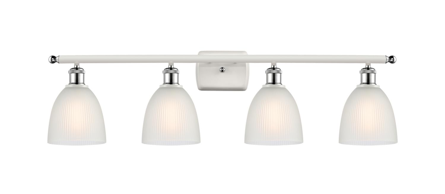 Ballston Collection 3-Light Bath Vanity Fixture in White & Polished Chrome - Perfect for Modern Bathroom Lighting & Home Decor