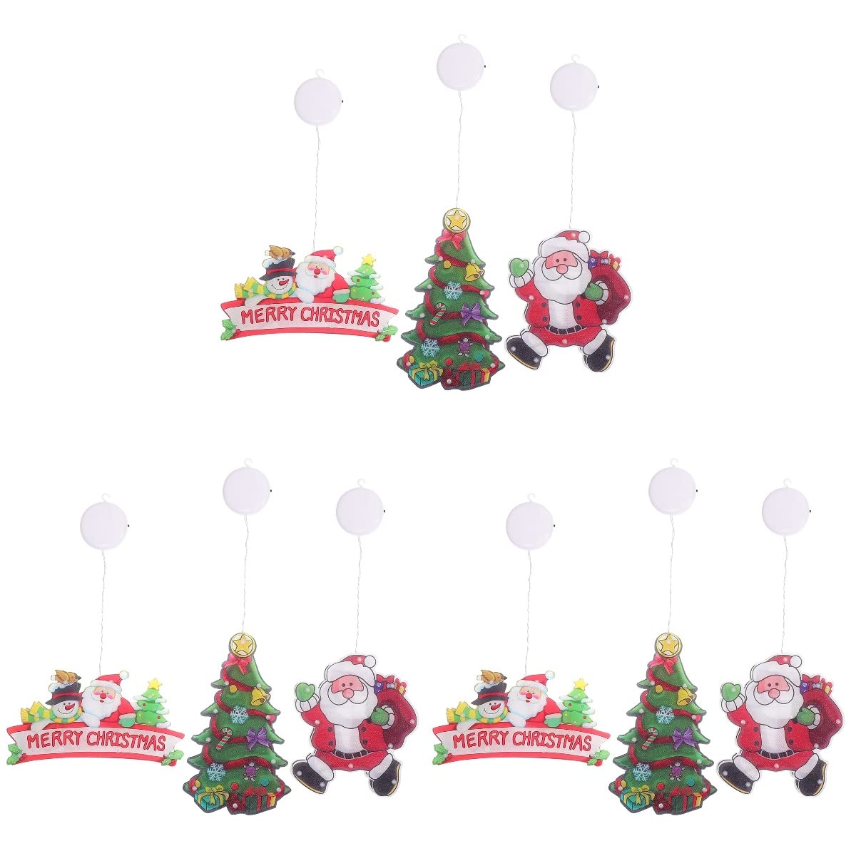 Happyyami 9Pcs Christmas LED Fairy Light Curtain - Battery Operated Window Sucker Lights with 8 Modes, Waterproof Fairy String Lights for Indoor Outdoor Christmas Party Decorations (Random Color) - Perfect for Bedroom, Wedding, Garden & Holiday Decor